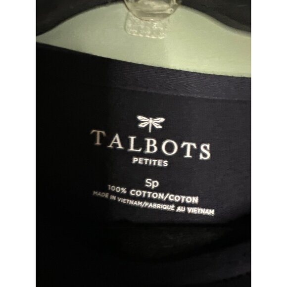 Talbots Petites SP Navy Blue 100% Cotton Dress Career Chic Academia Classic - Picture 3 of 6